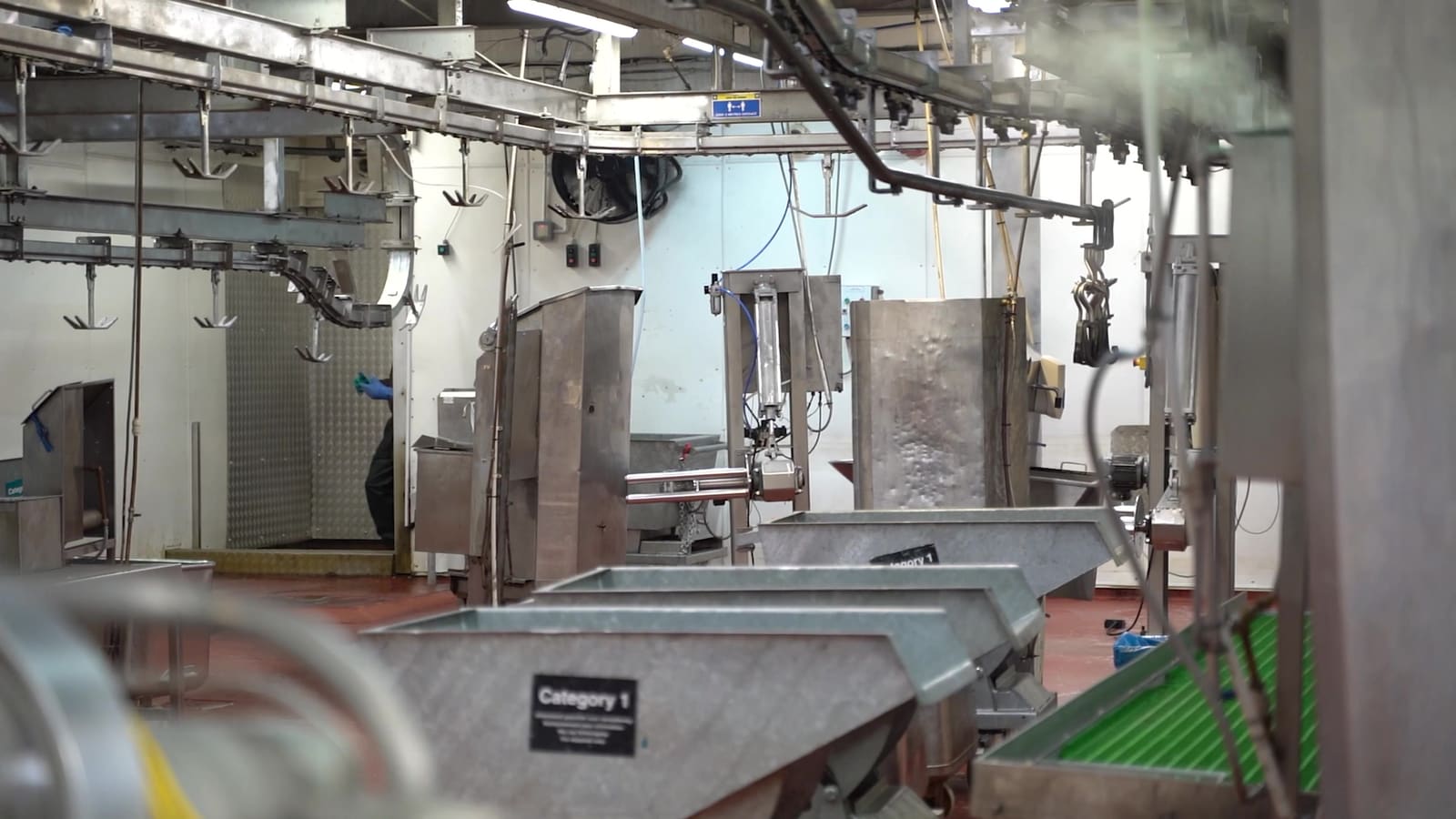 The processing hall, cleaned down
