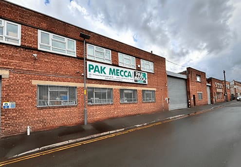The Pak Mecca Meats building, with the company sign