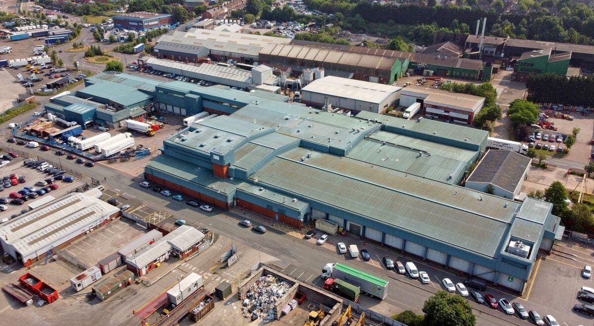An aerial view of the site